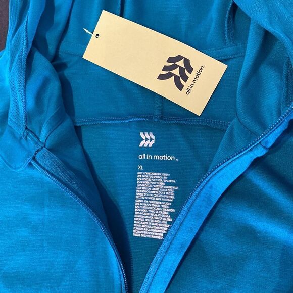 Women’s all in motion Full Zip Hoodie Deep Turquoise Size XL NWT - Picture 5 of 9